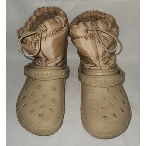 Crocs Classic Lined Neo Puff Boots Chai 2066630 Faux Fur M6/W8